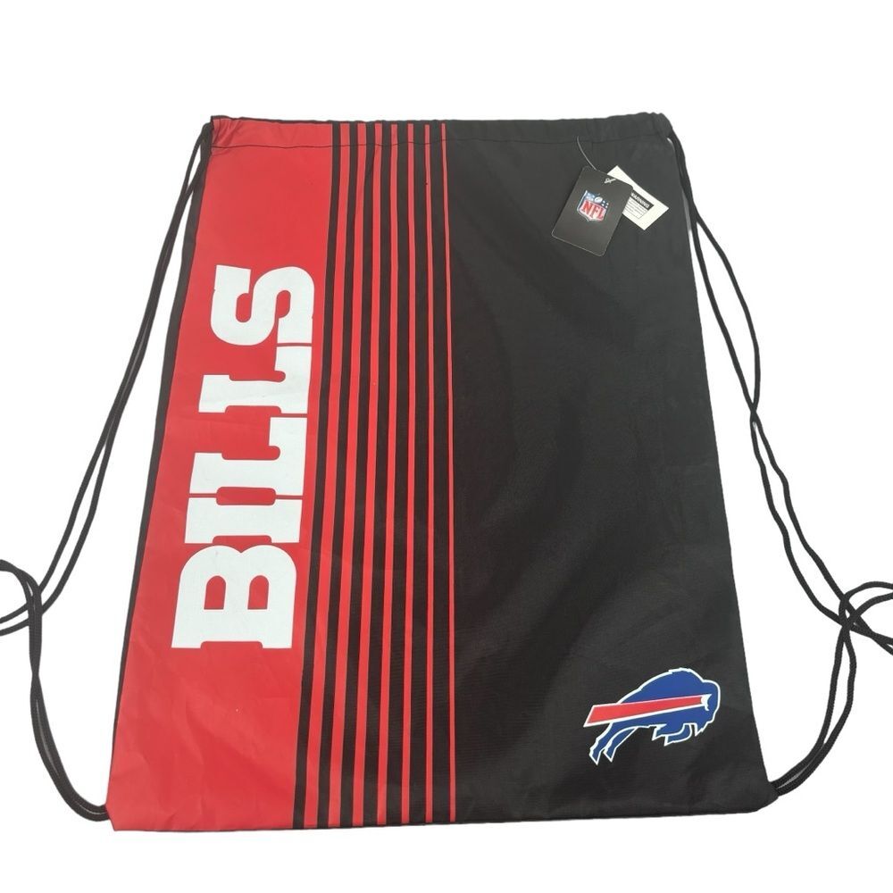 Buffalo Bills NFL Team Stripe Drawstring Sports Bag NWT